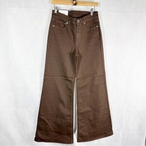 Eleventy High Rise Wide Leg Flare Pants Size US 2 Chocolate Brown